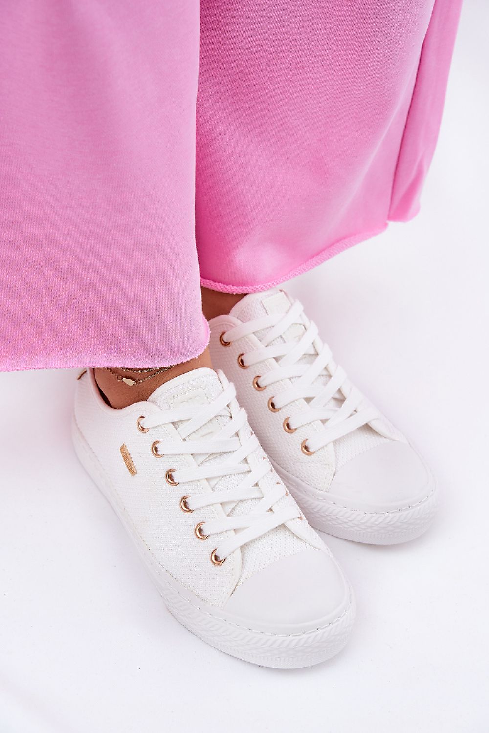 white sneakers detail view