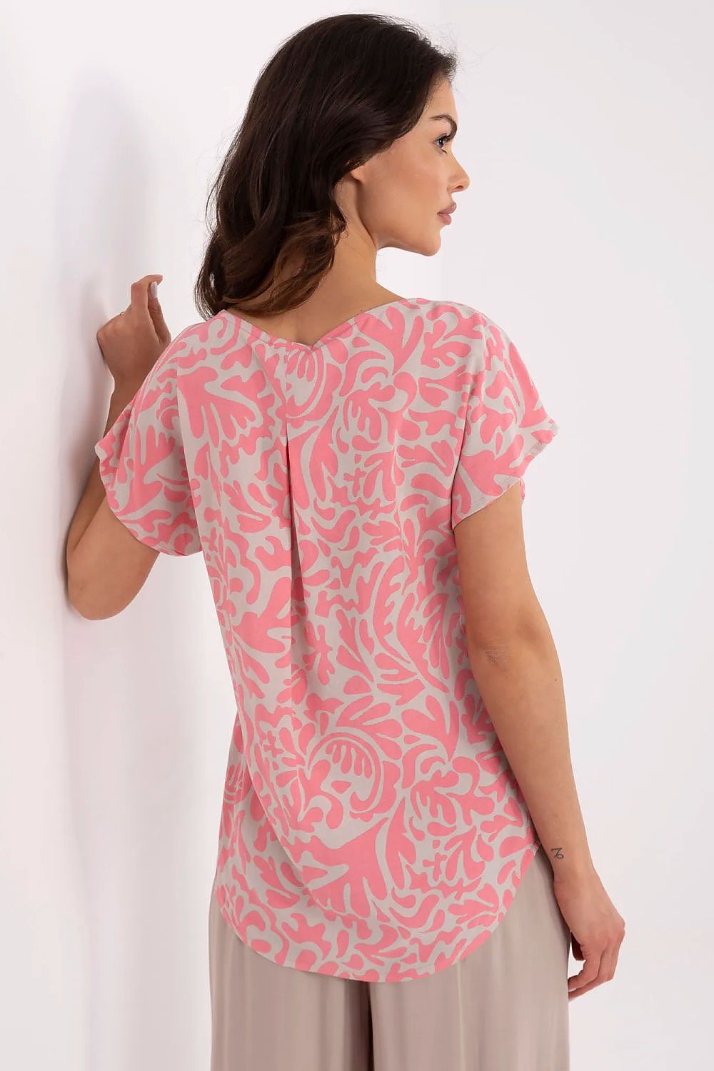 Women's Pink and Black Blouse detail view