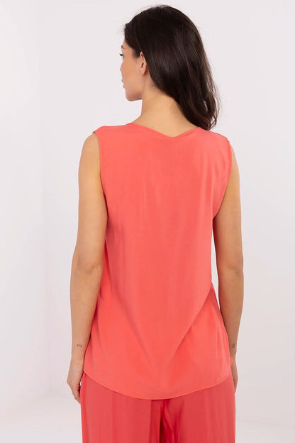 Women's Pink, Black, and Green Blouse detail view