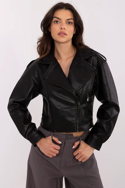black long sleeve jacket front view