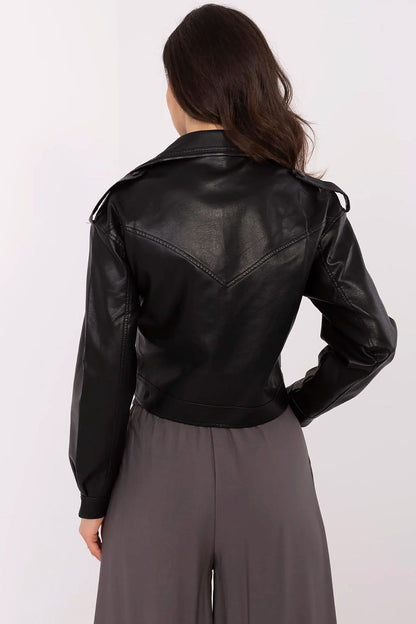 black long sleeve jacket detail view