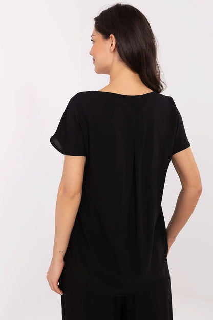 Women's Black and Green Blouse detail view