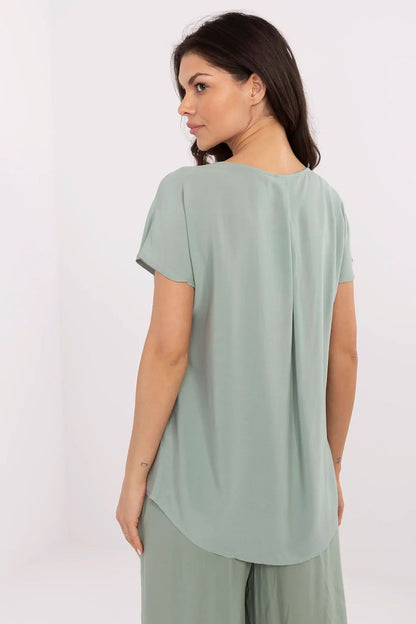 Women's Black and Green Blouse view 7