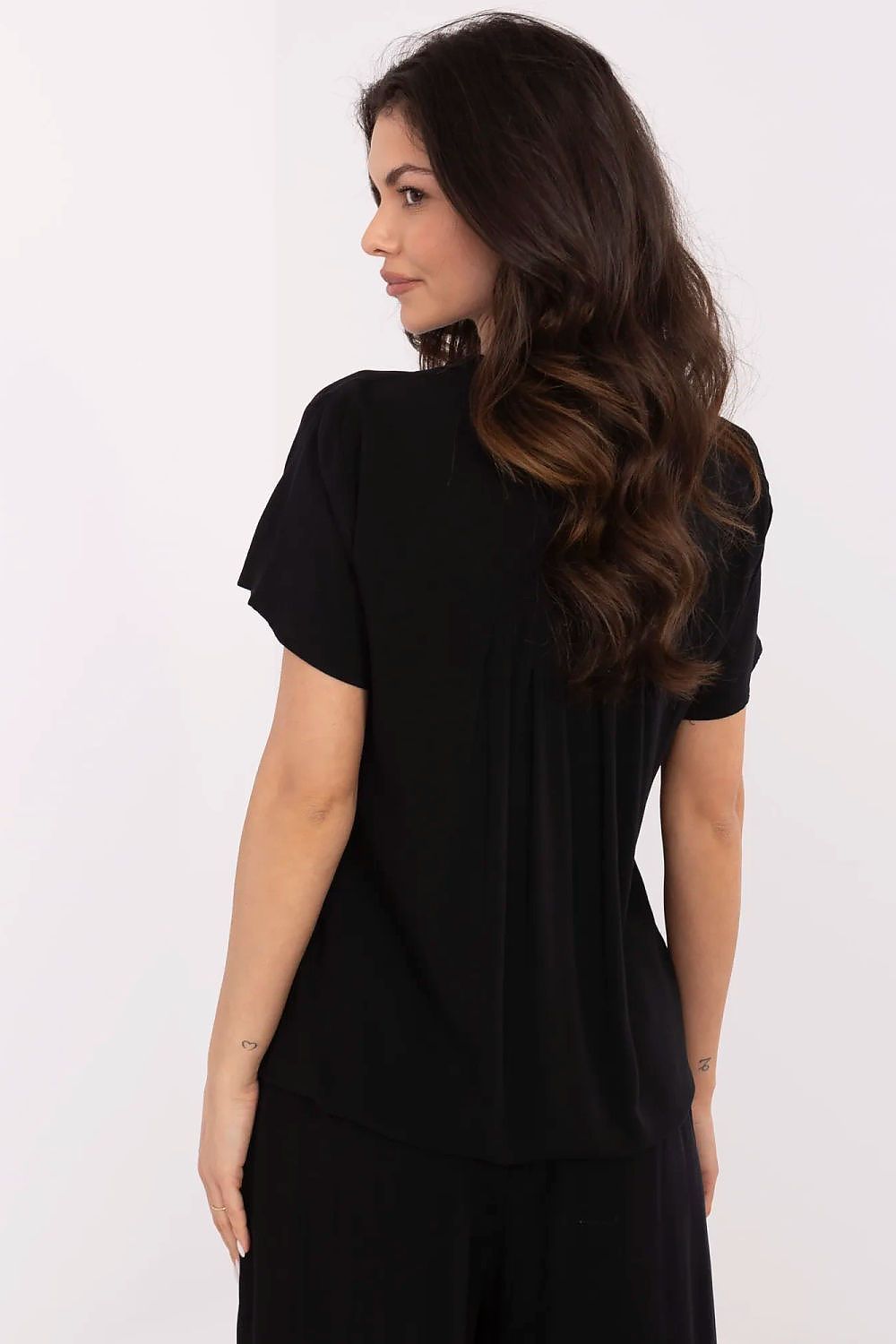 Women's White, Black, and Blue Blouse view 6
