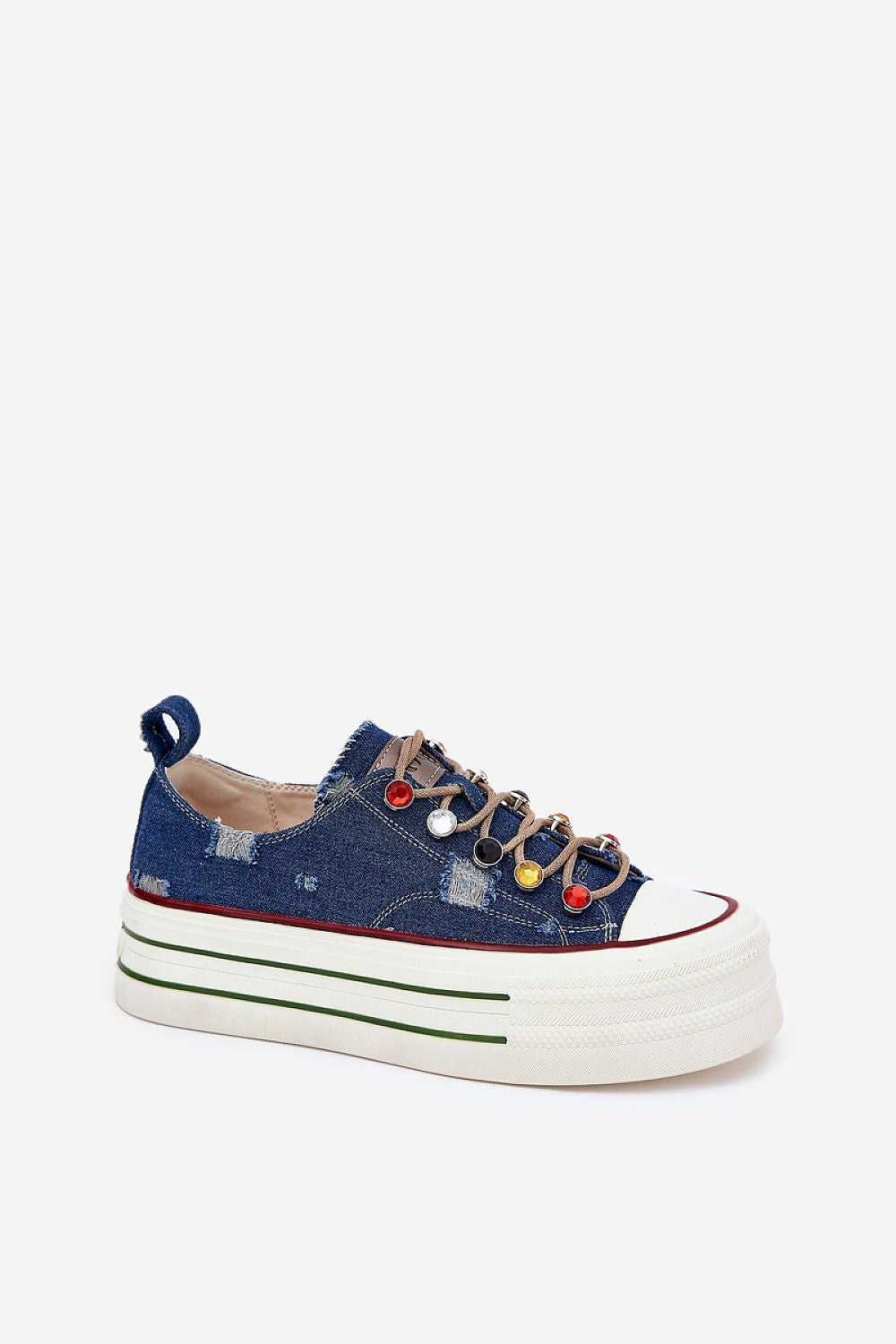 navy blue lace sneakers alternate angle