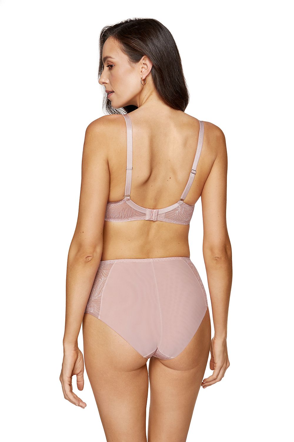 pink lace mini vivid pink lace padded bra with underwire support & elegant design detail view
