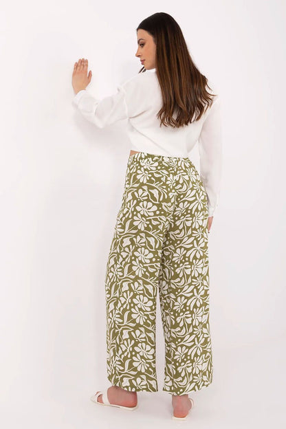 Women's Green, Black, and Blue Women Trousers detail view