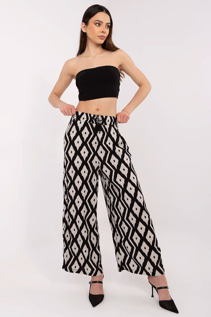 Women's Green, Black, and Blue Women Trousers back view
