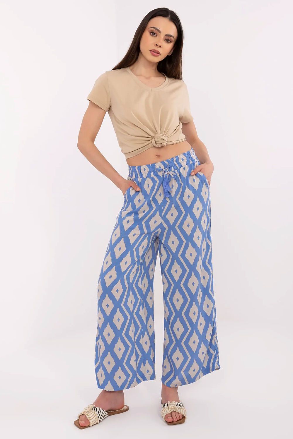 Women's Green, Black, and Blue Women Trousers view 7