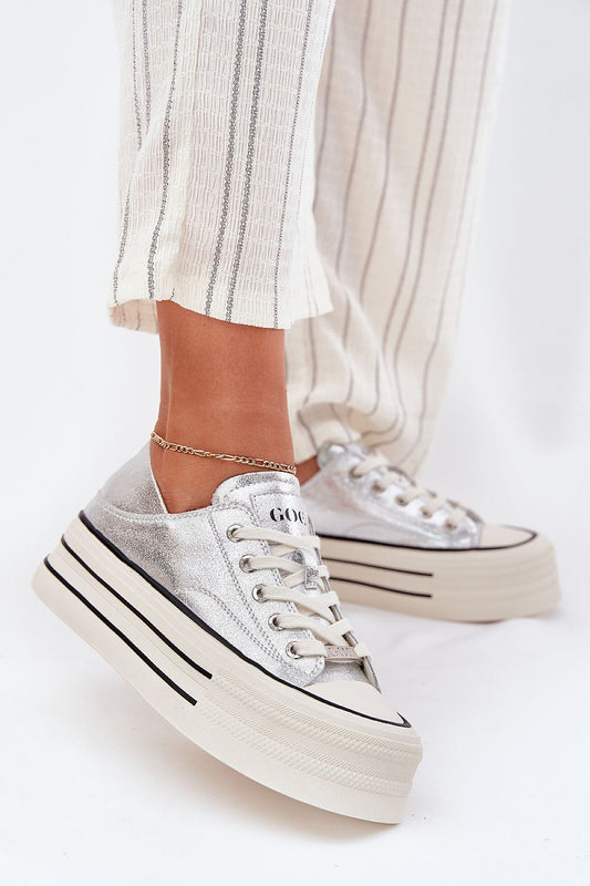 grey sneakers front view