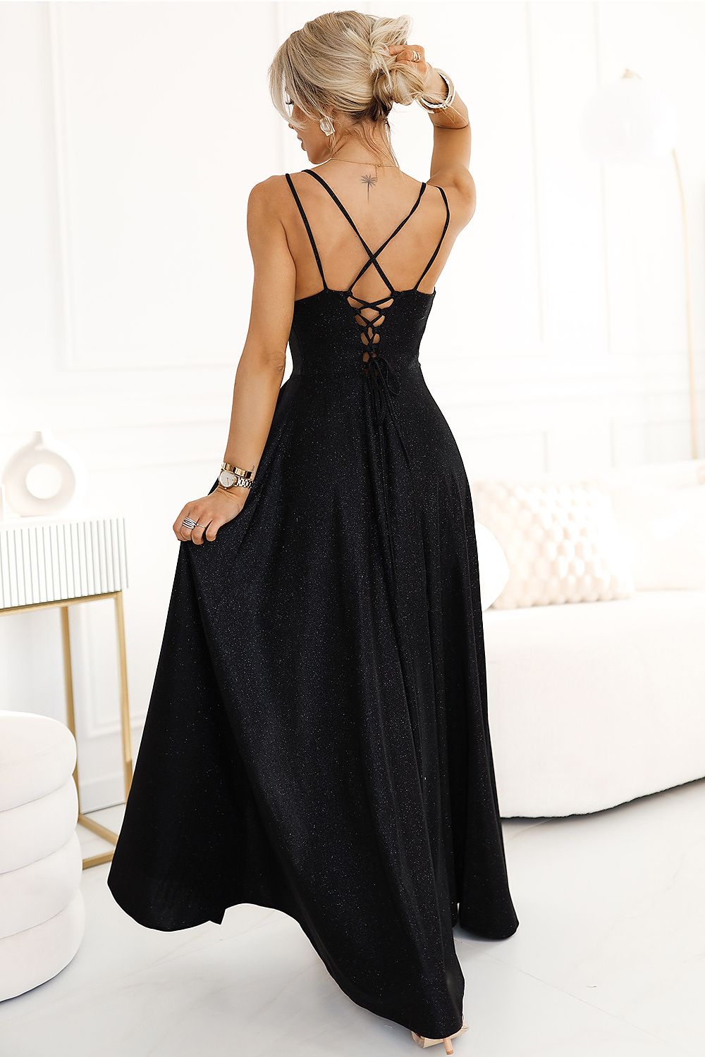 black mini maxi long dress alternate angle