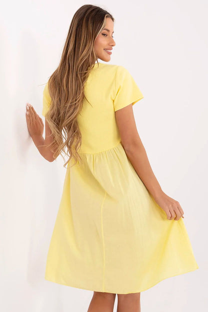 blue ribbed flared day dress view 30