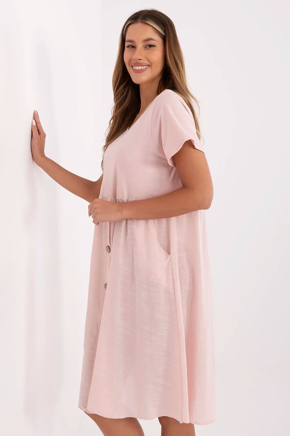 white flared short sleeve day dress view 14