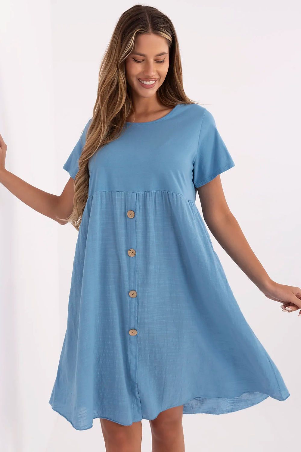 white flared short sleeve day dress view 19