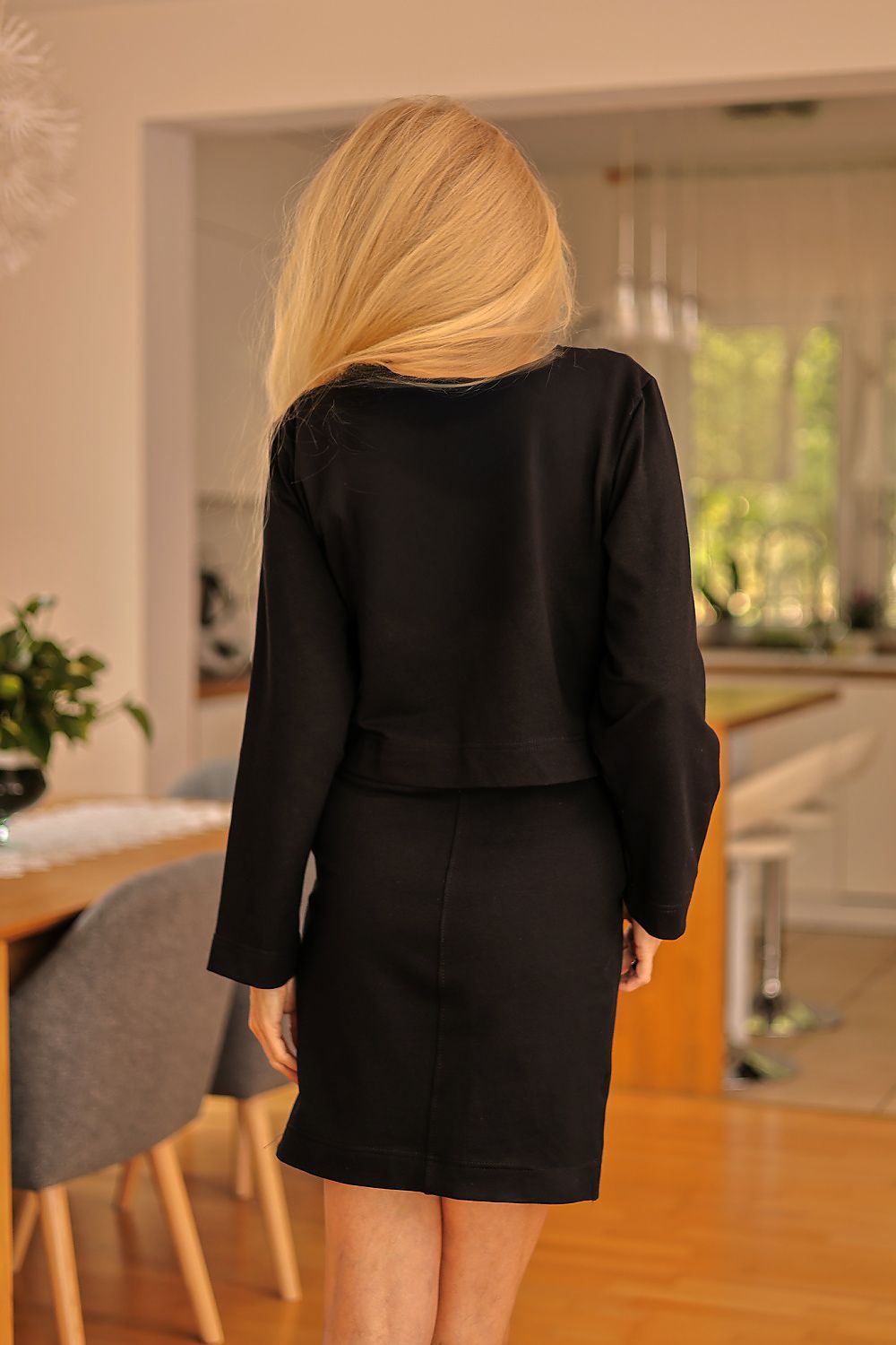 grey v-neck matching set view 11