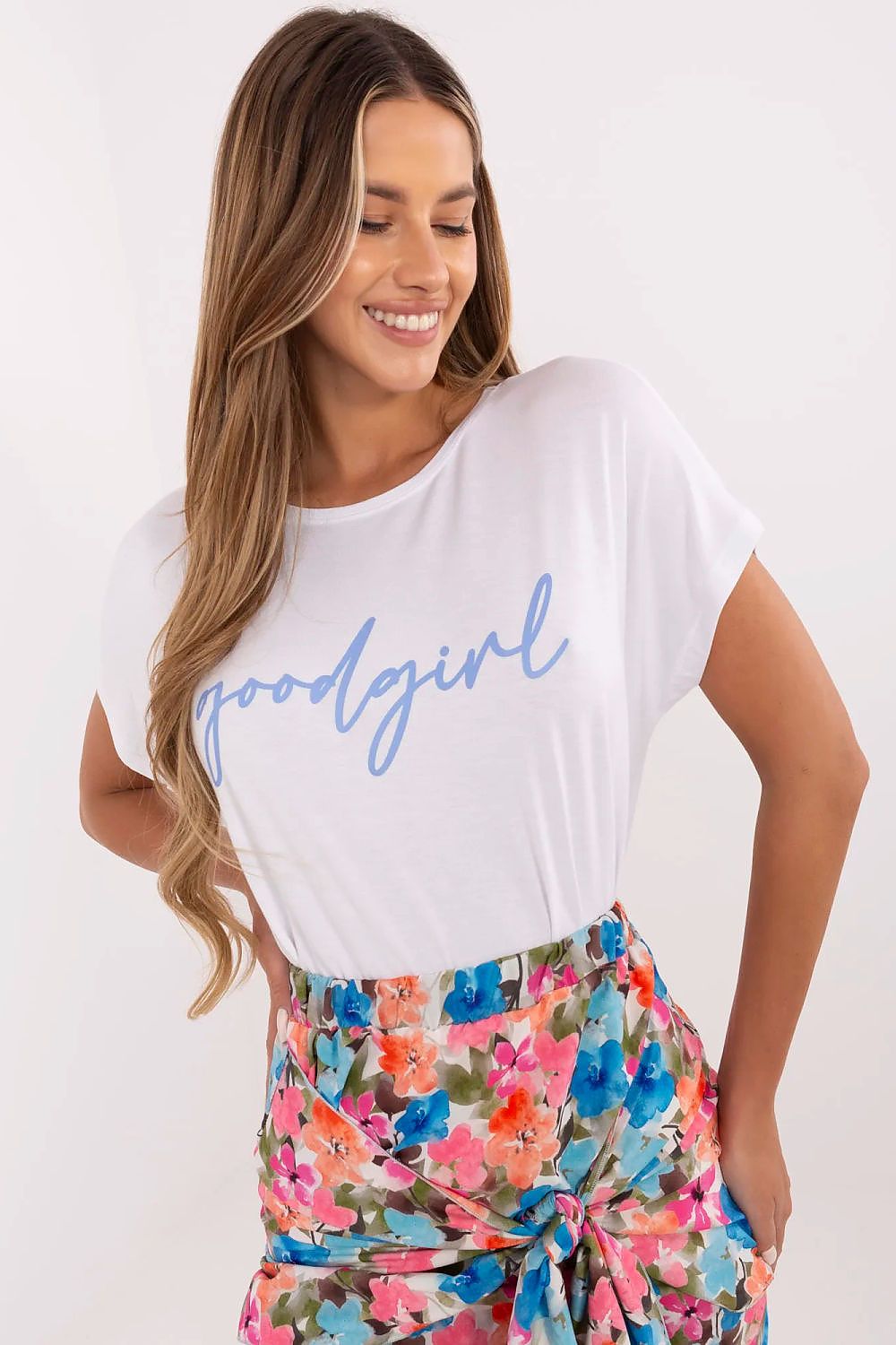 Women's White and Pink T-shirt back view