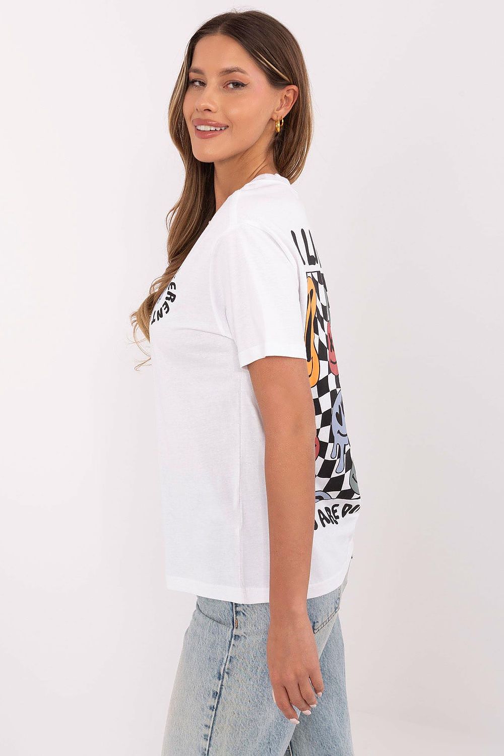 Women's Grey and White T-shirt back view