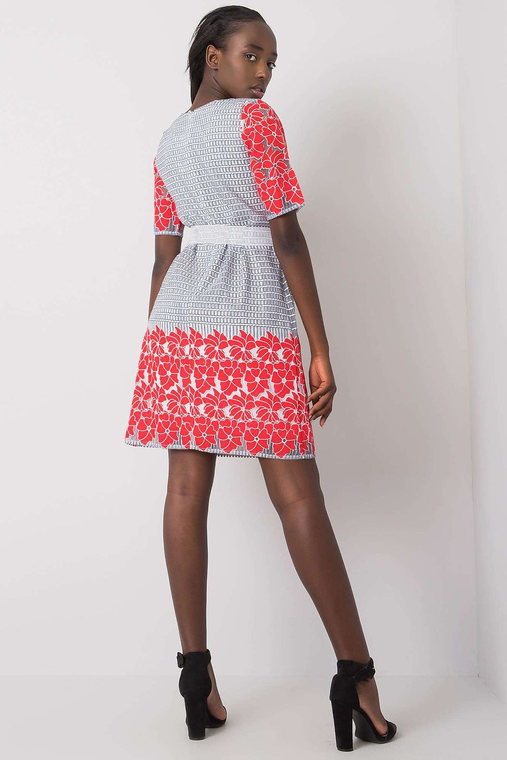 blue short sleeve day dress view 9