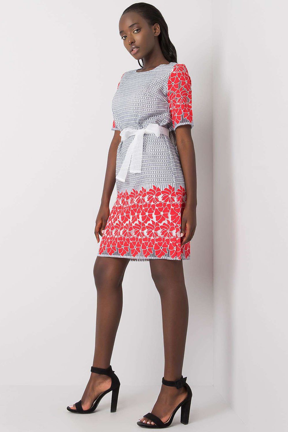 blue short sleeve day dress view 10