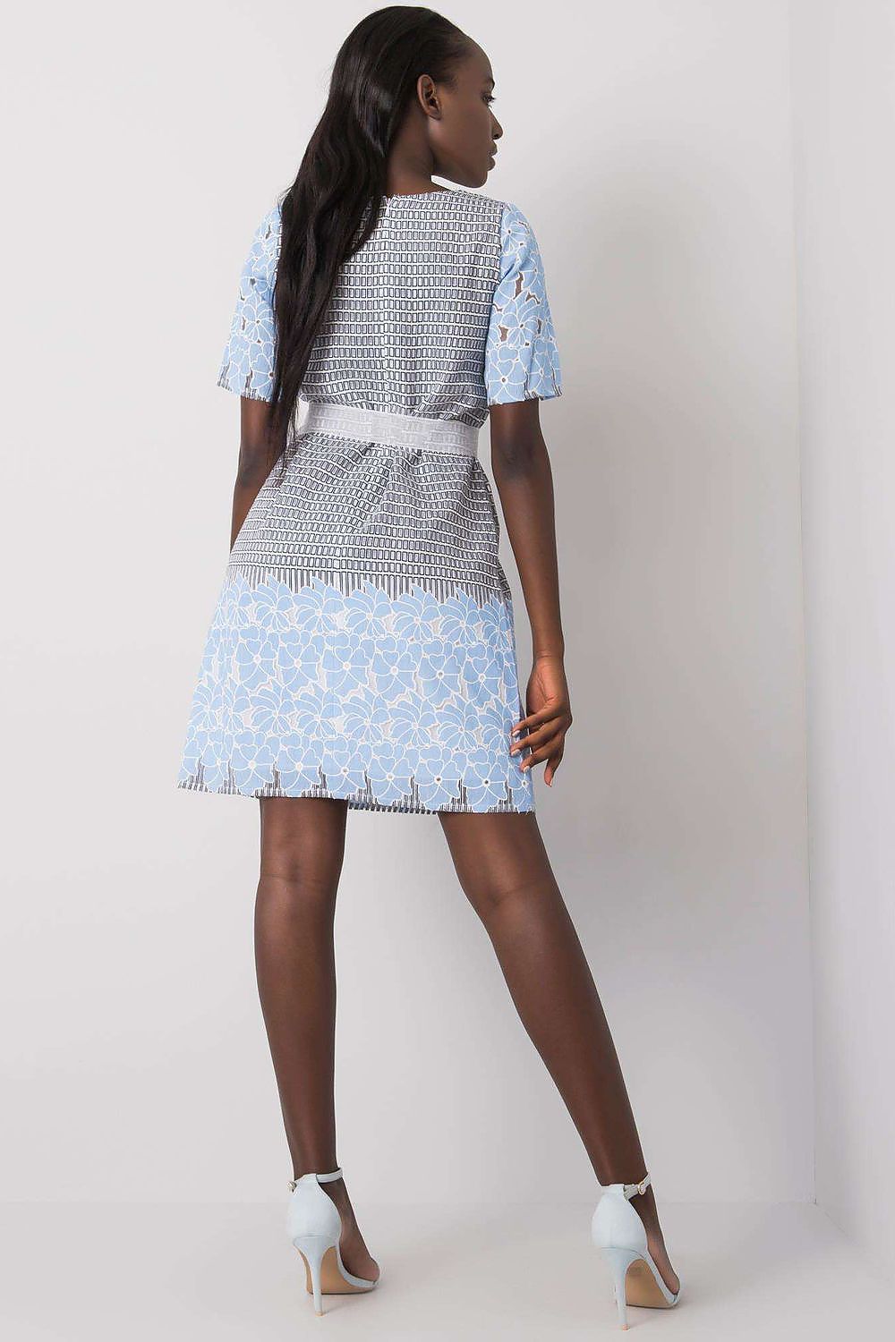 blue short sleeve day dress view 13