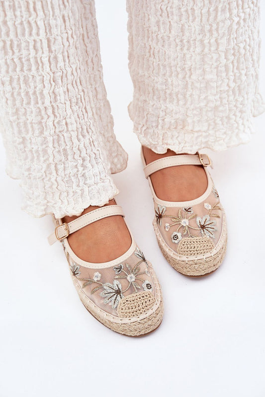 beige espadrille front view