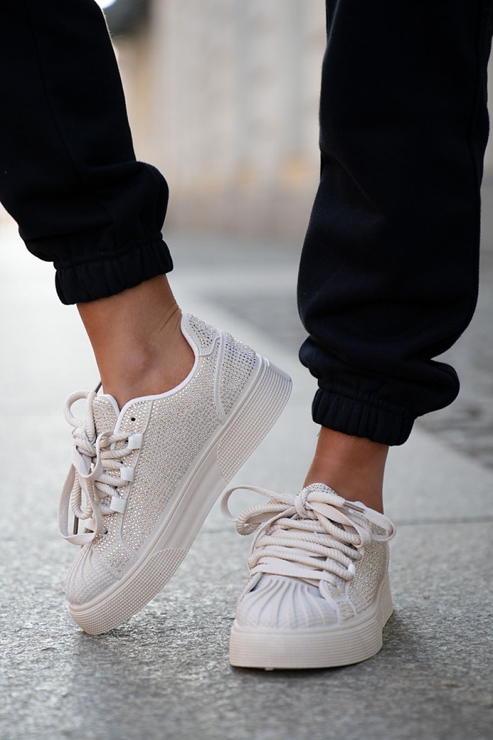 beige sport shoes alternate angle