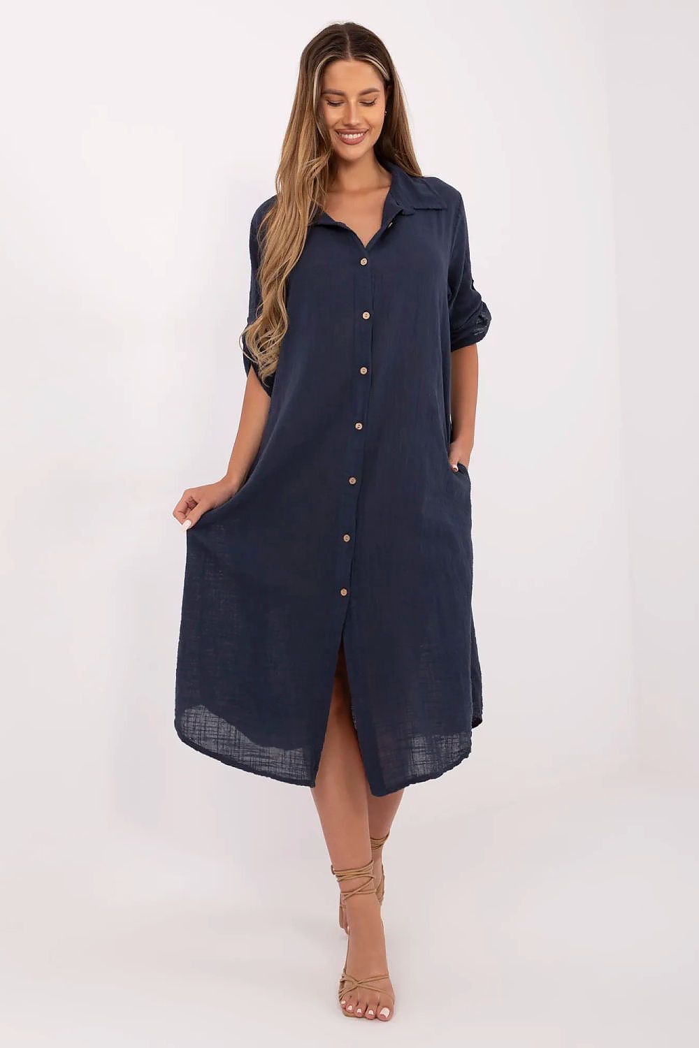 green midi day dress view 7