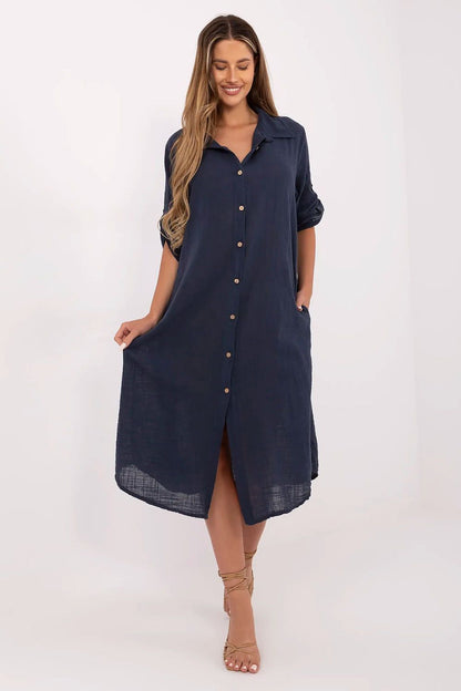 green midi day dress view 7