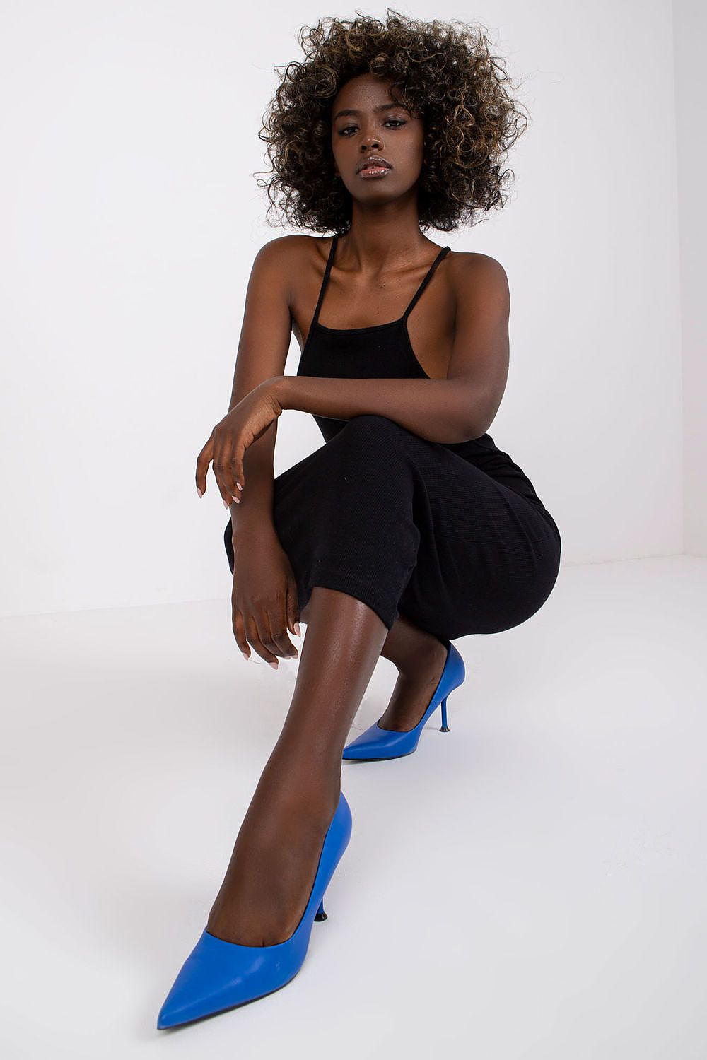 blue ribbed pencil day dress view 6