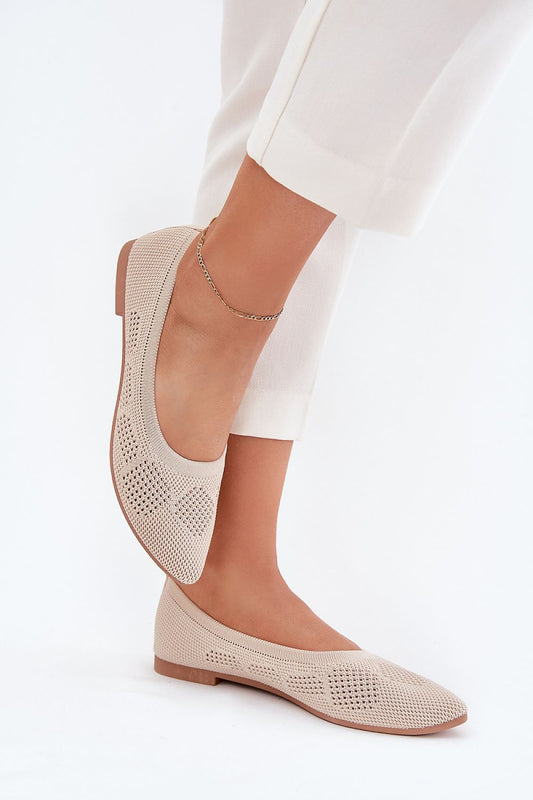 beige ballet flats front view