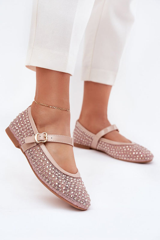 beige ballet flats front view