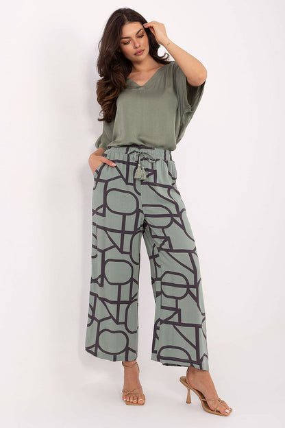 Women's Green, Black, and Blue Women Trousers view 19