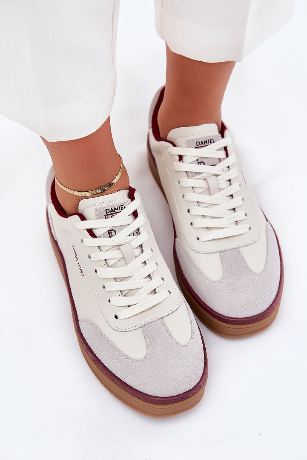 white sport shoes detail view