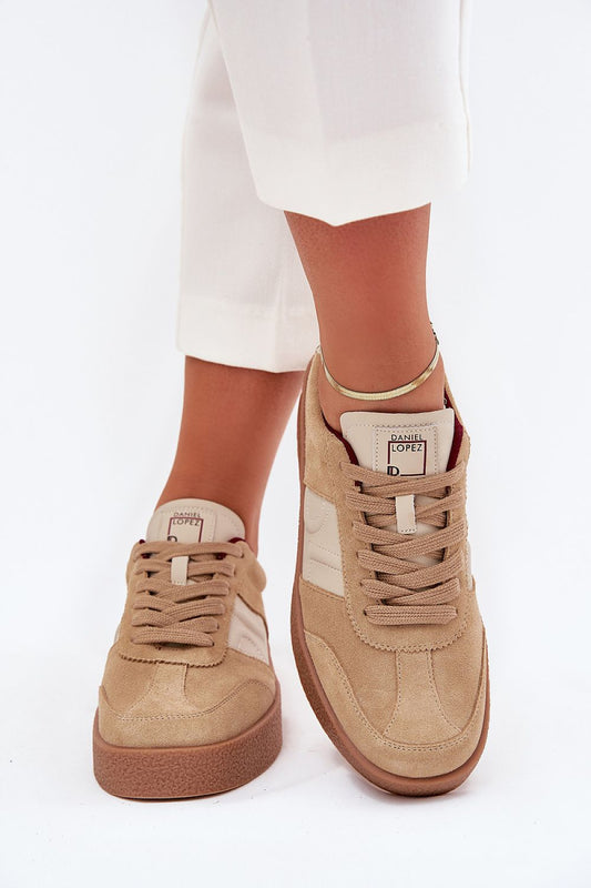beige sport shoes front view