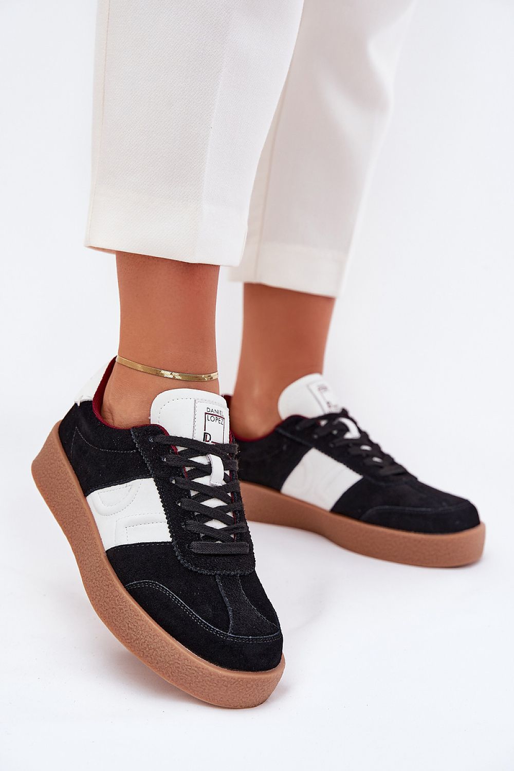 beige sport shoes back view