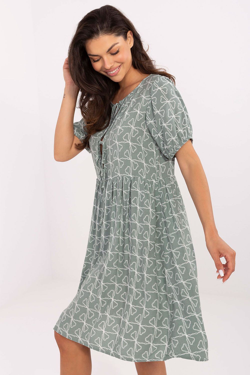 Women's Black, Green, and White Daydress view 5