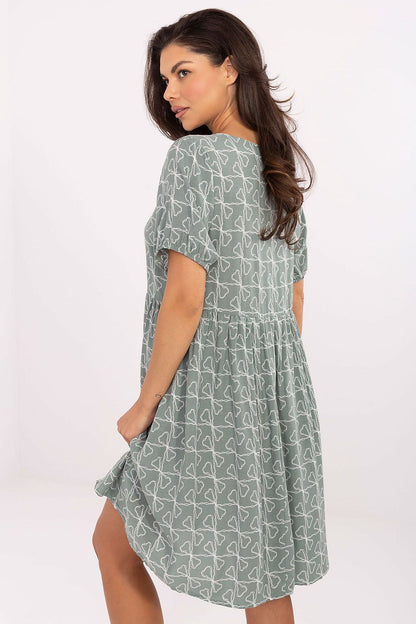 Women's Black, Green, and White Daydress view 6