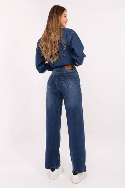Women's Blue and Black Jeans side view