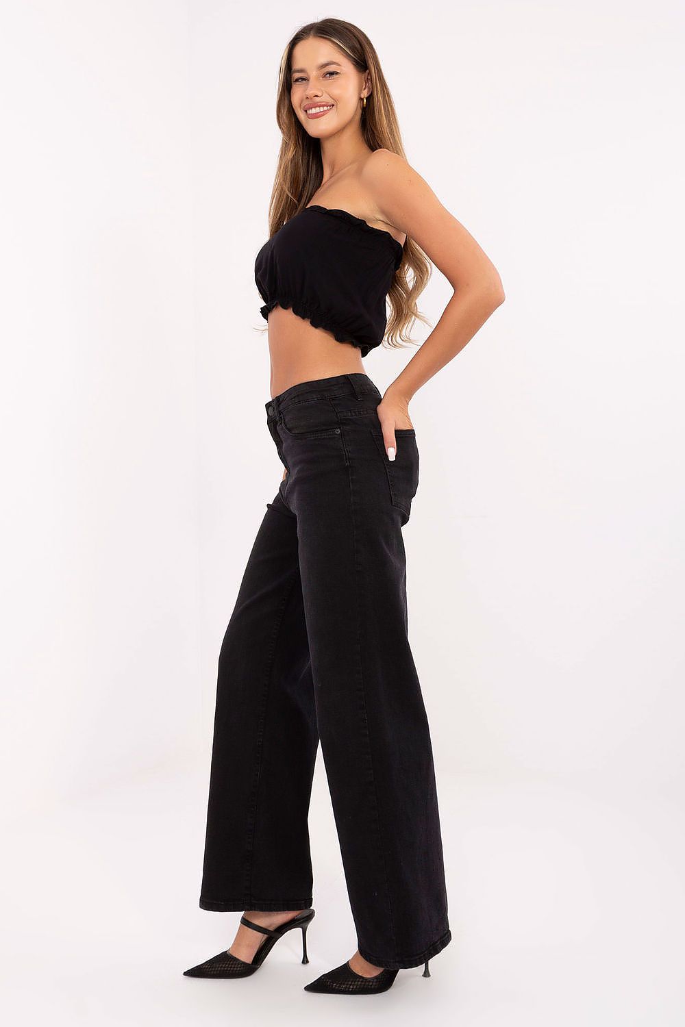 Women's Blue and Black Jeans view 5