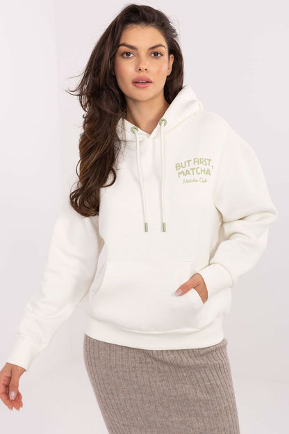 Women's White and Pink Sweatshirt front view
