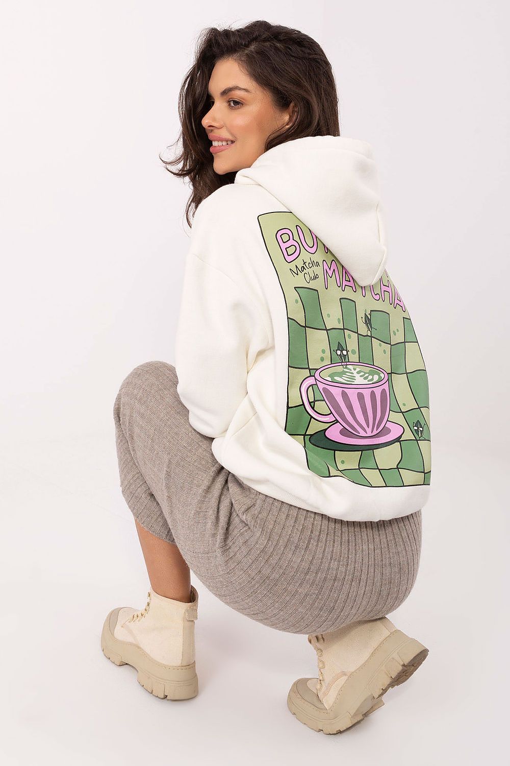 Women's White and Pink Sweatshirt detail view