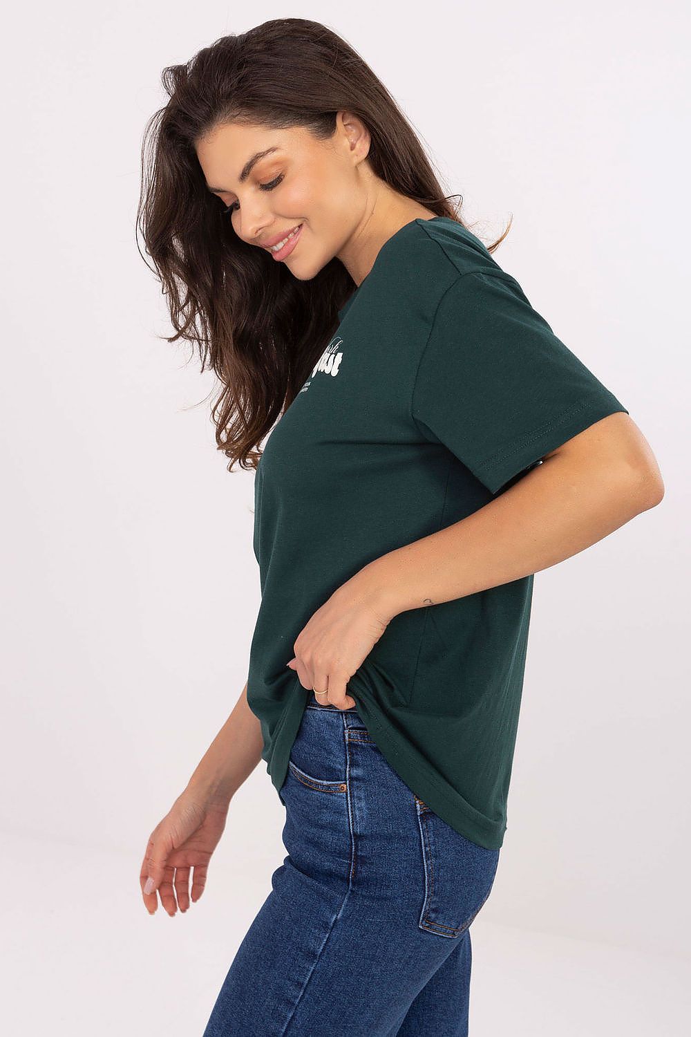 Women's Green T-shirt side view