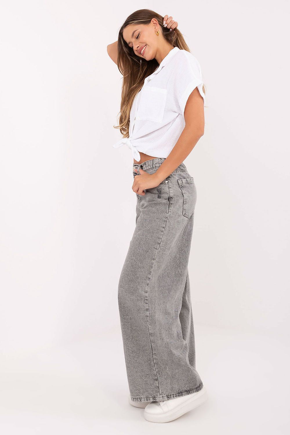 Women's Blue and Grey Jeans view 5