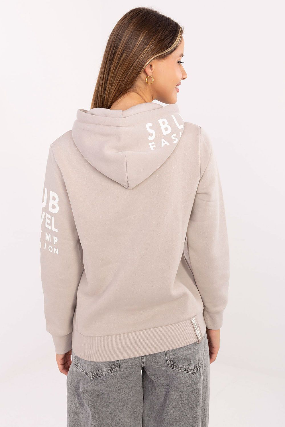 Women's Beige Sweatshirt side view