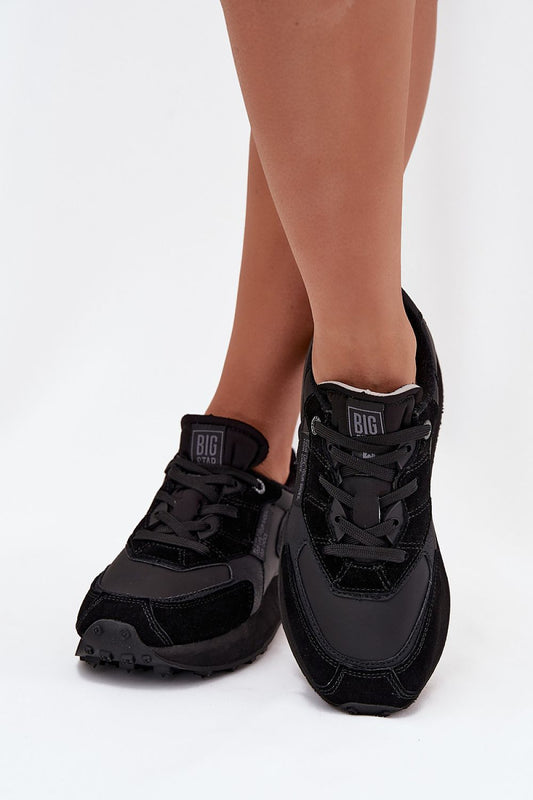 black sport shoes front view