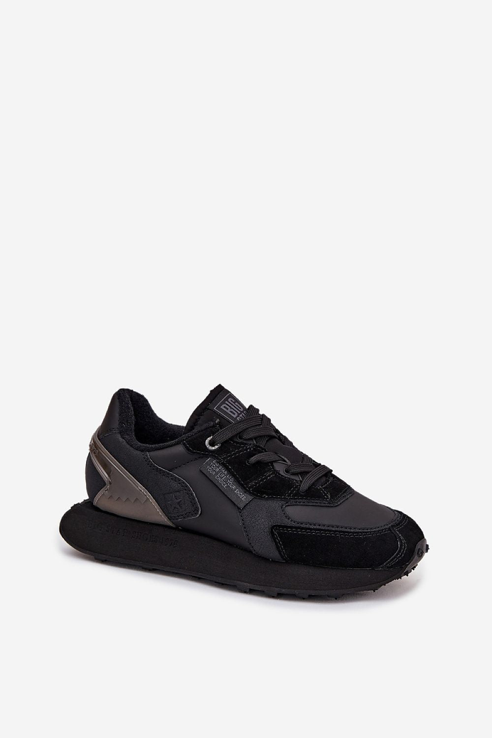 black sport shoes alternate angle