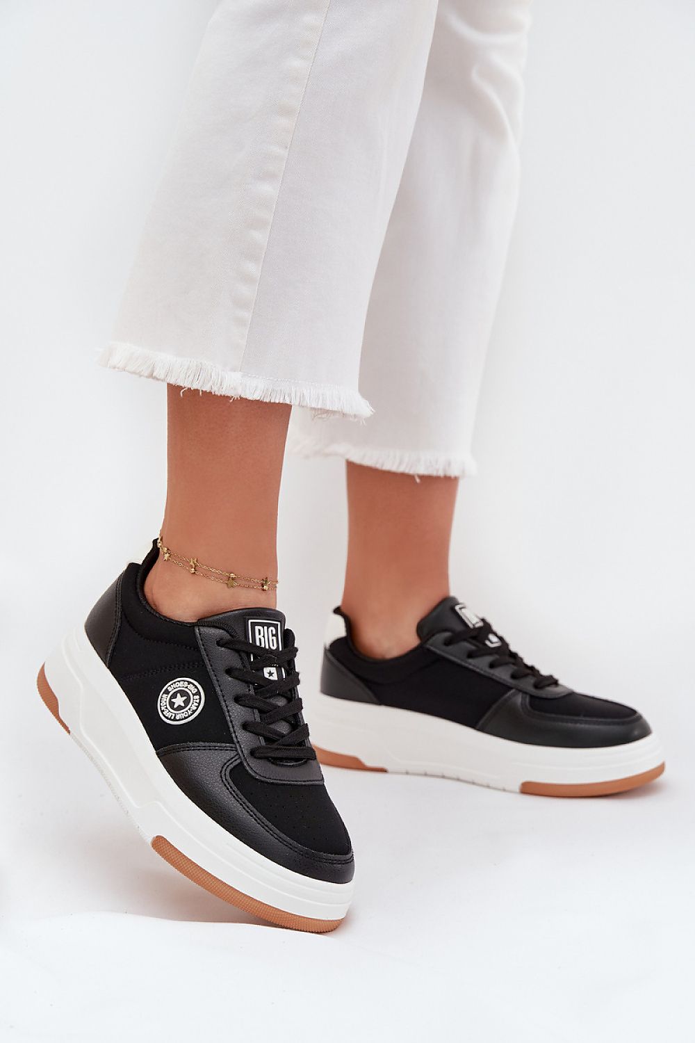 white sport shoes back view