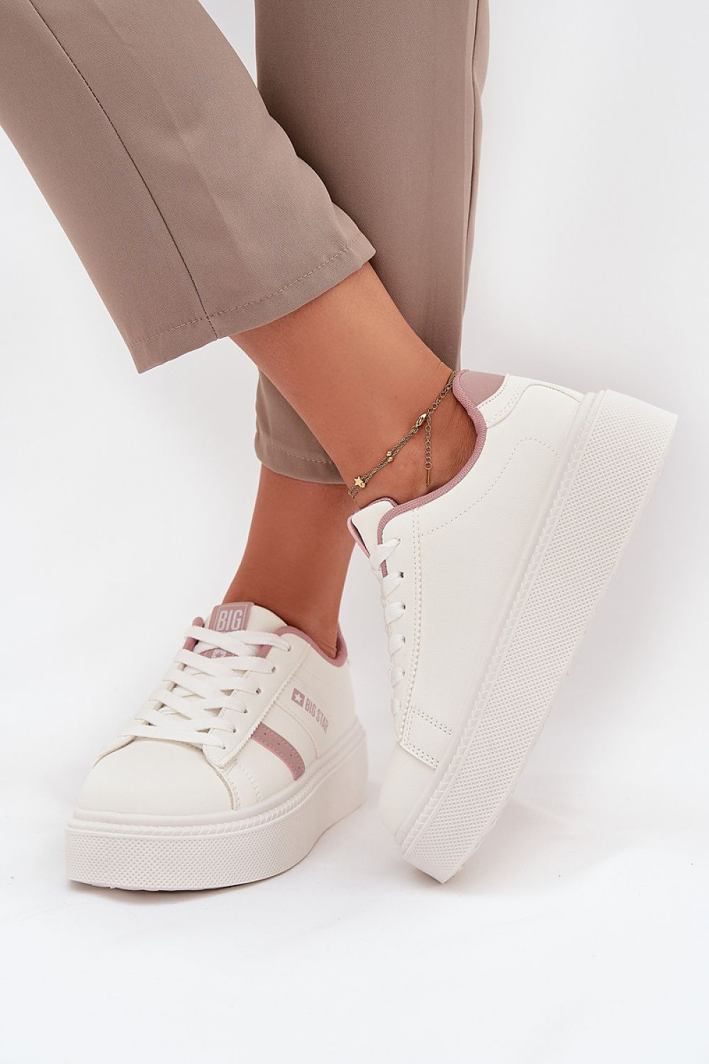 beige sport shoes view 6