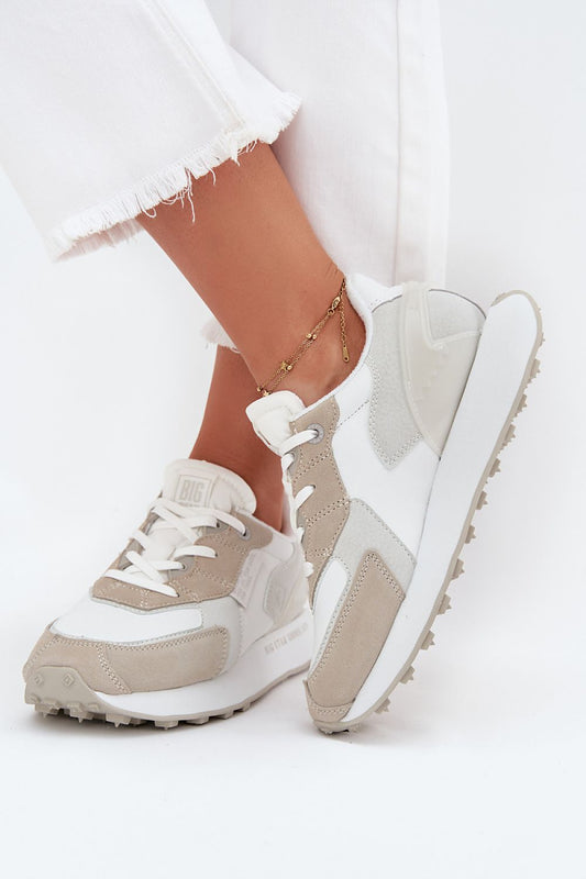 white sport shoes front view