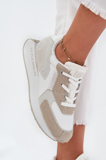 white sport shoes detail view